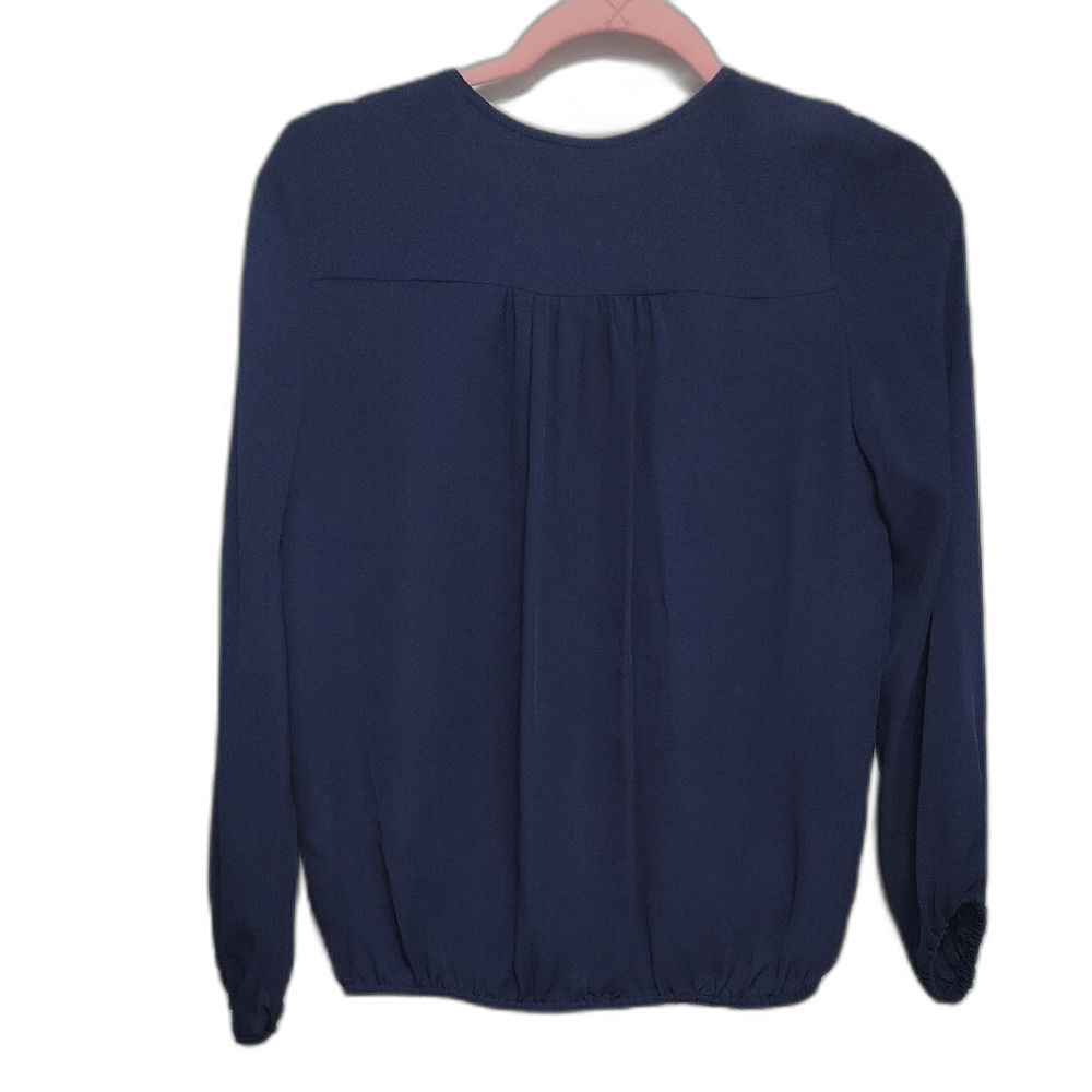 Joie Deep Blue Silk Blouse with Tassel Details - Picture 2 of 14